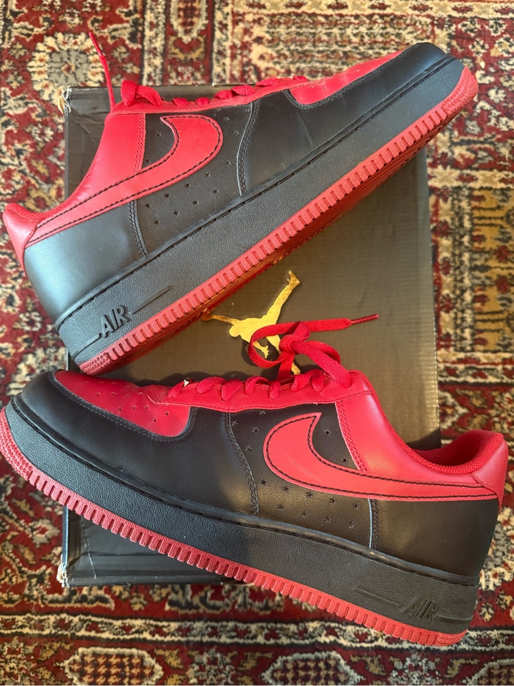 Nike Air Force 1 Low Charles Barkley - Men's Black and Red Low-Top Sneakers